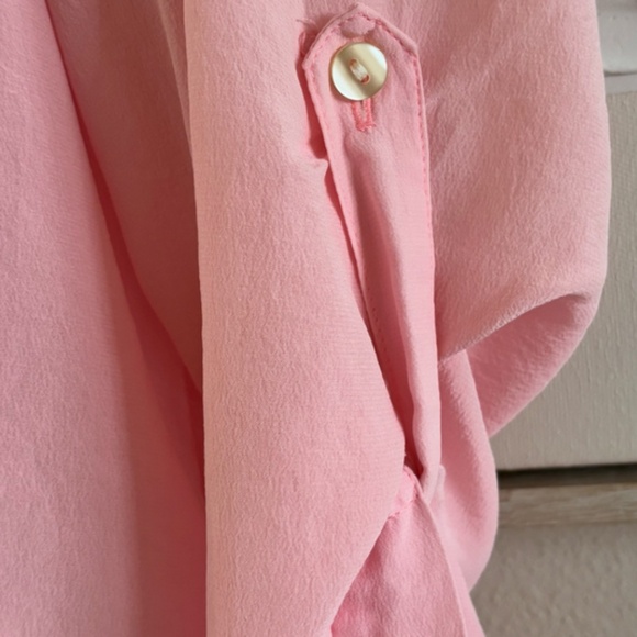 Ann Taylor Women's Silk SZ Medium Pink Button Front Pockets - Picture 8 of 11